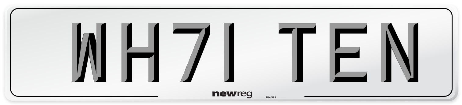 WH71 TEN Number Plate from New Reg